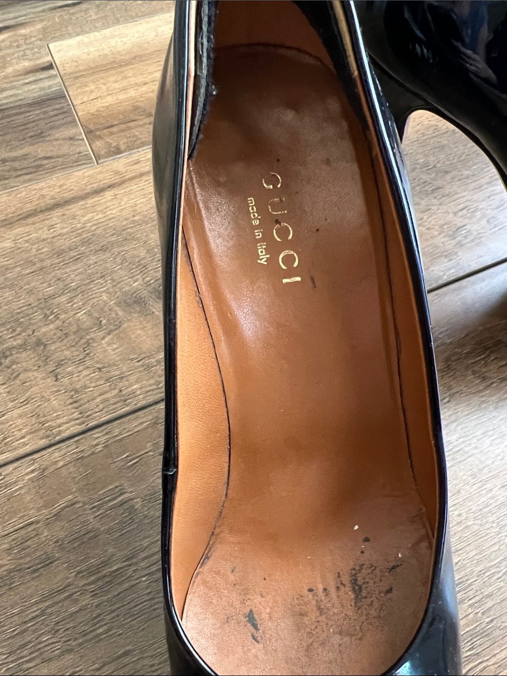Gucci Black Patent Leather Platform Stiletto Pumps - Picture 7 of 10